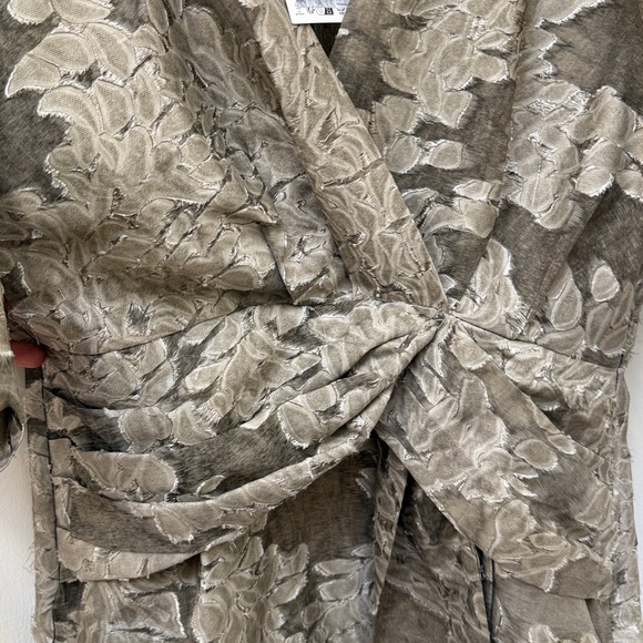 Zara NWT Floral Jacquard Textured Midi Dress - Picture 7 of 11